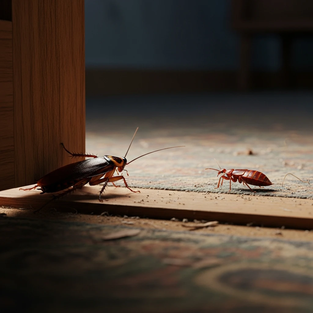 cockroach and bed bug coming in room 