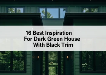 dark green house with black trim