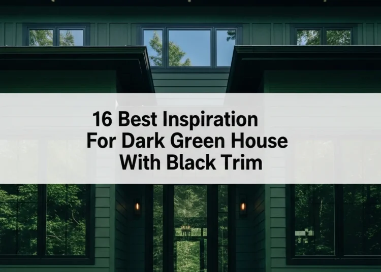 dark green house with black trim