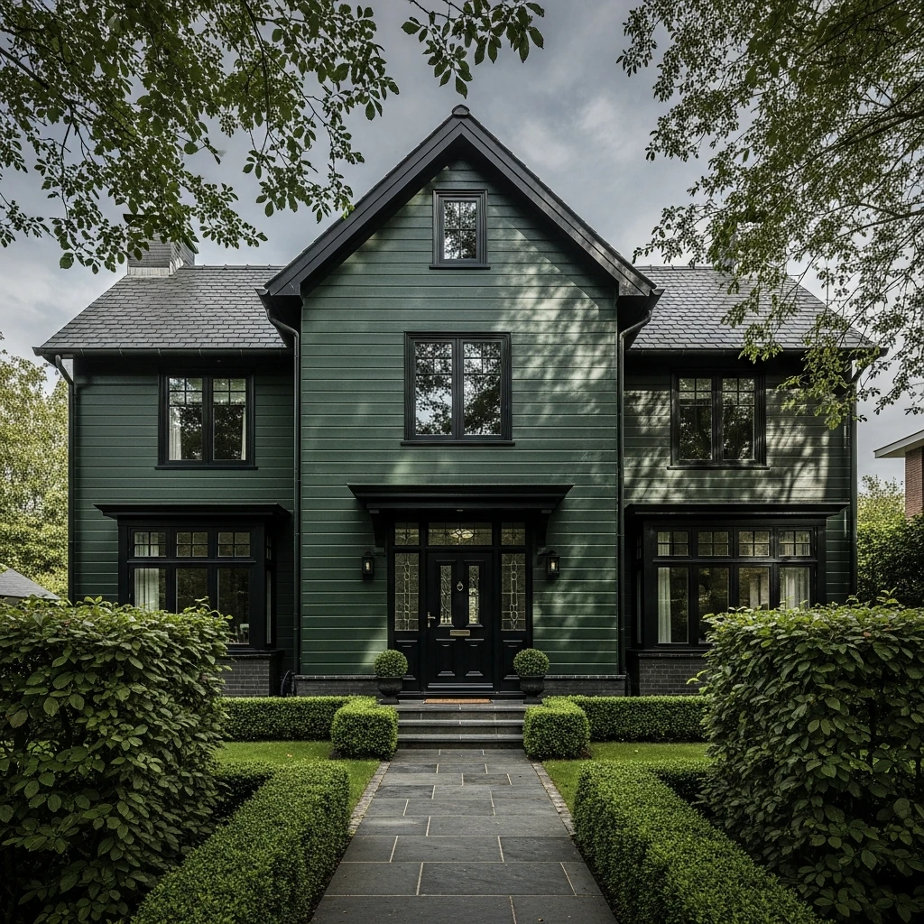 Green House with Black Trim