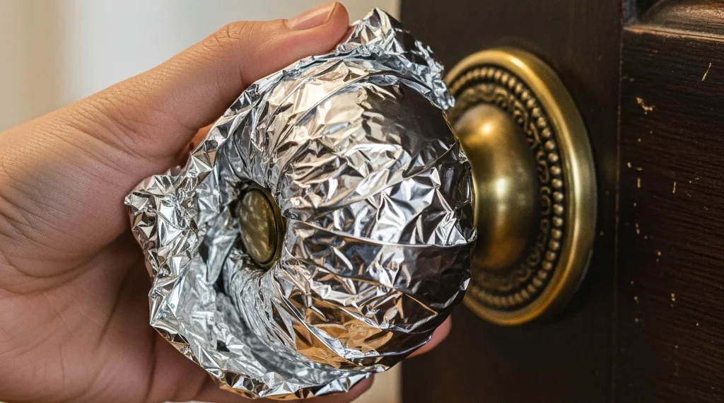 why wrap foil around doorknobs