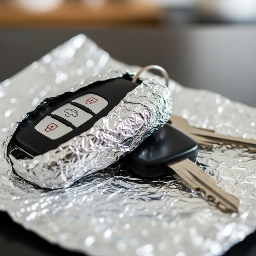 Why should you wrap your car keys in foil when alone at night
