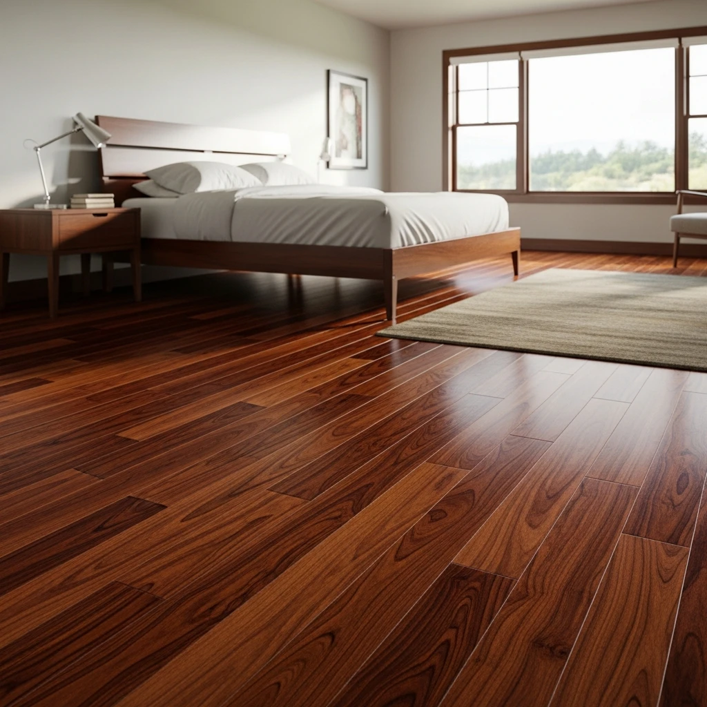 Brazilian Cherry Dark Wood Flooring Bedroom