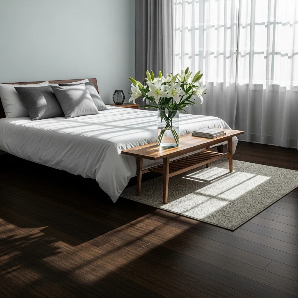Dark Bamboo Flooring Bedroom