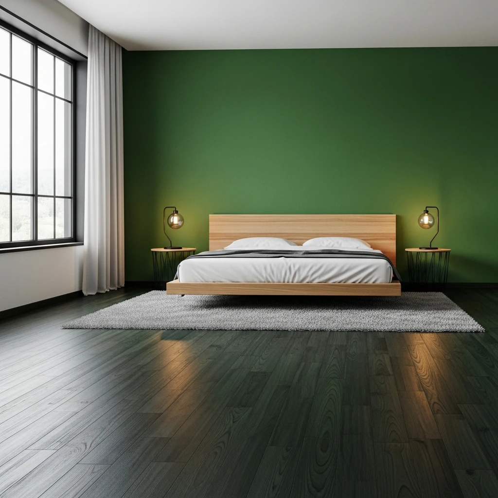 Dark Teak Flooring Bedroom
