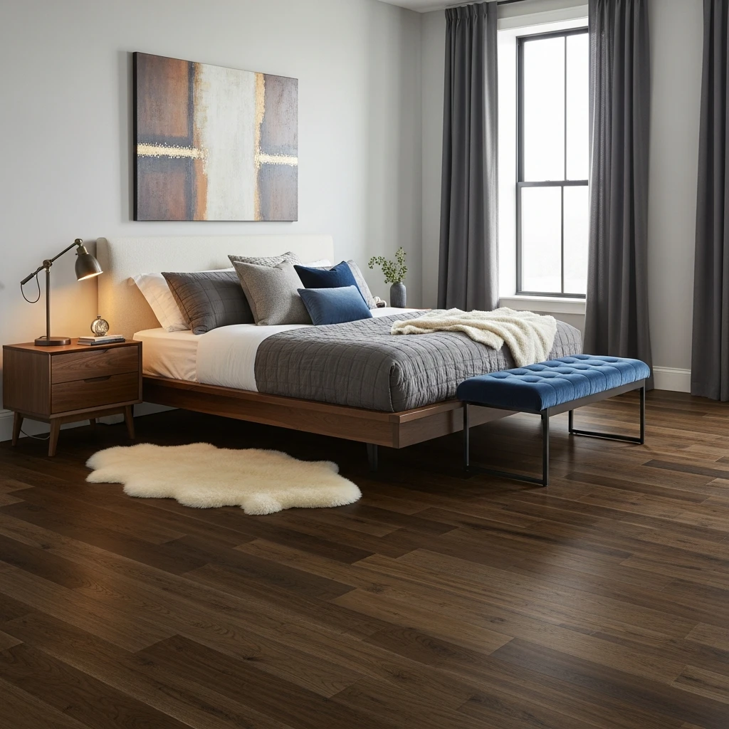 Dark Walnut Flooring Bedroom