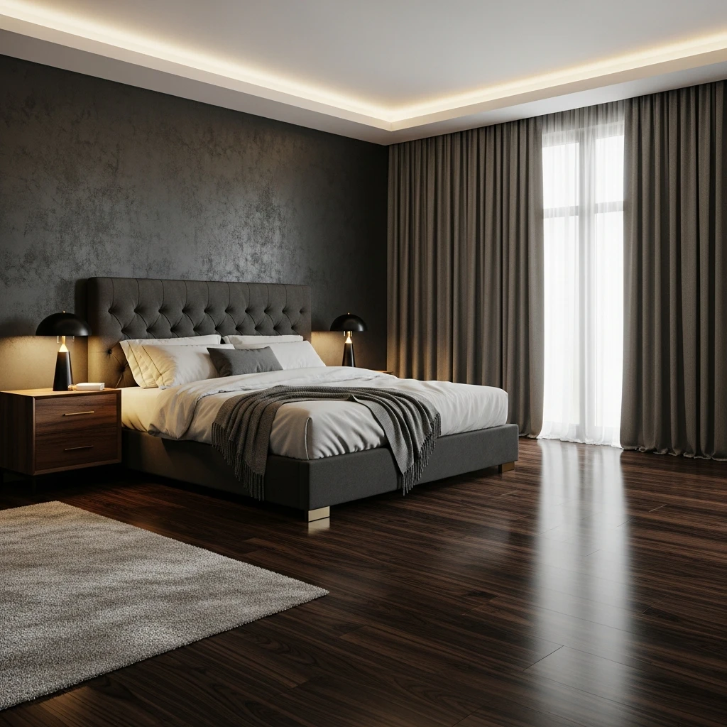 Dark Wenge Flooring Bedroom