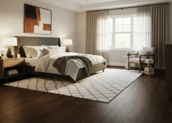 Dark Wood Flooring Bedroom