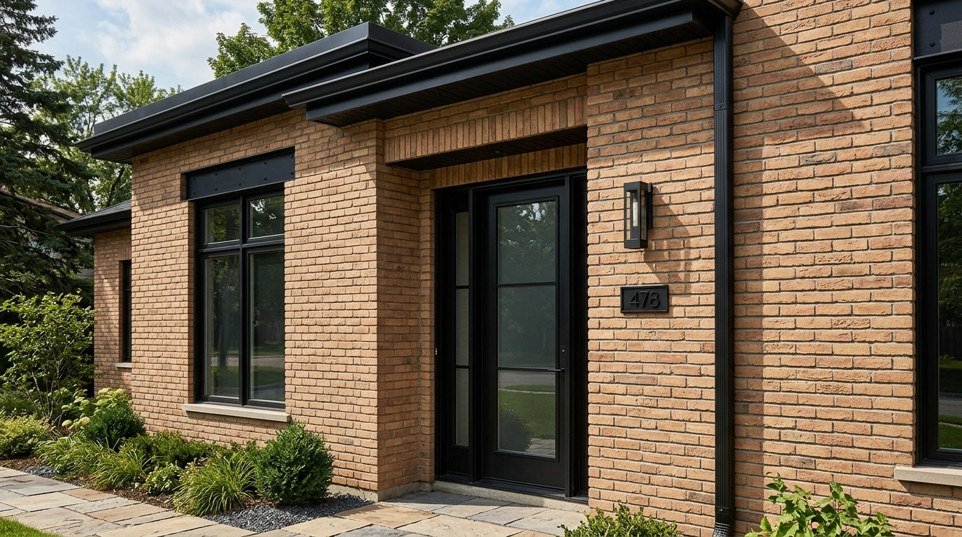 Tan Brick with Black Accents