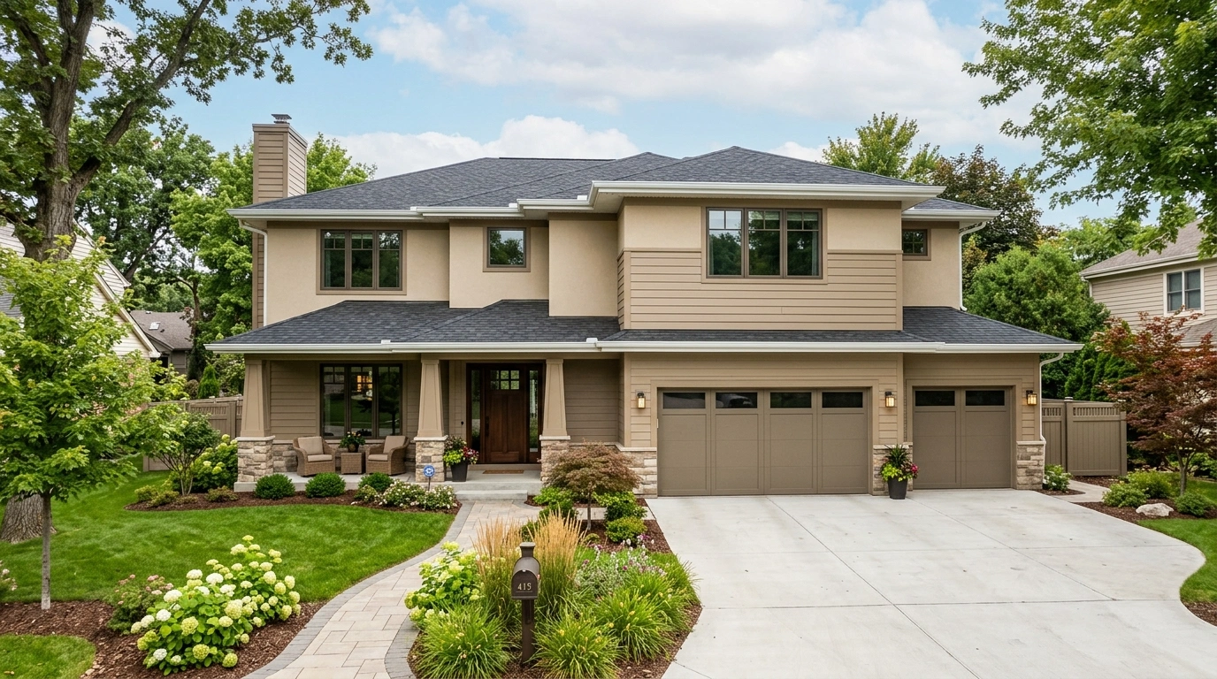Use Two Shades of Tan on exterior