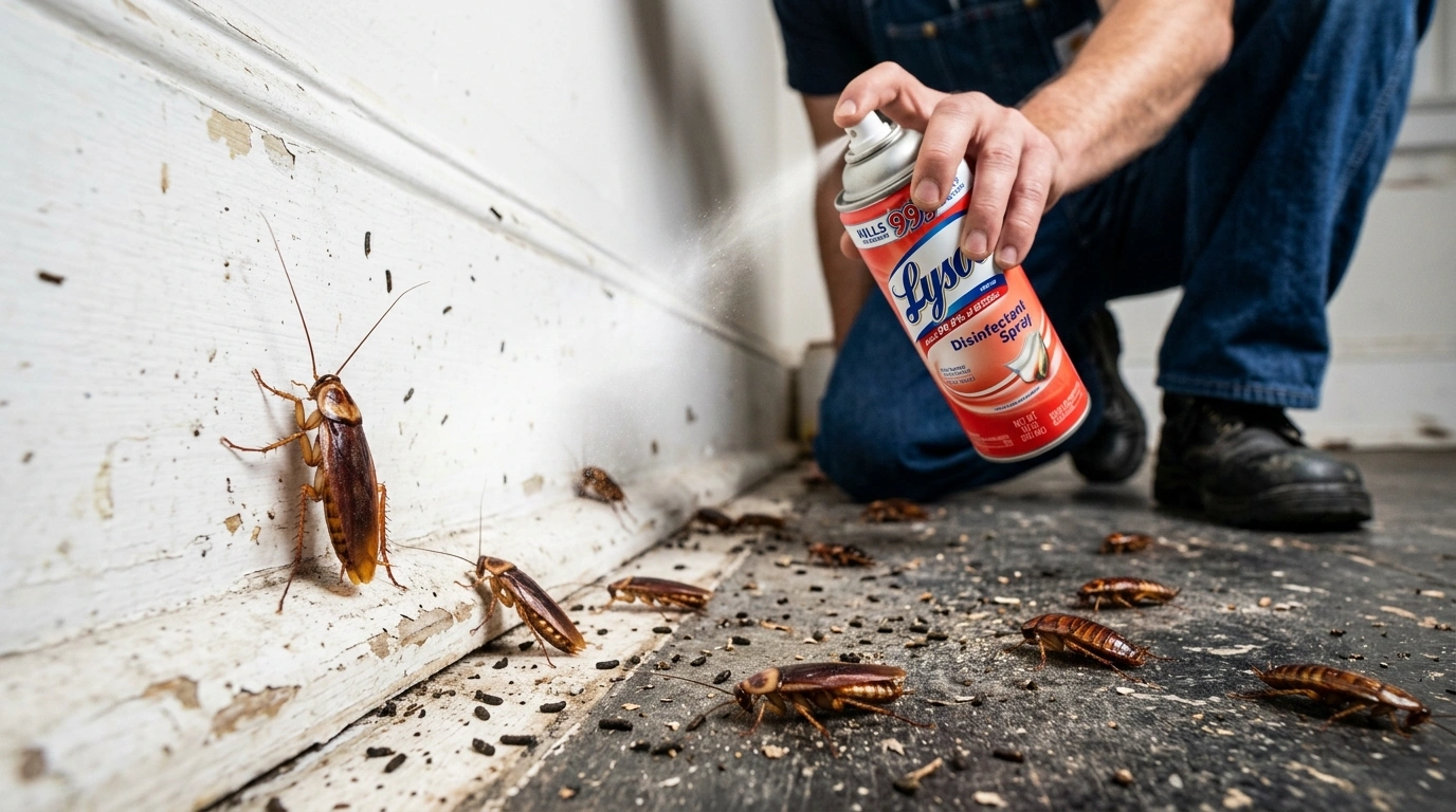 How does Lysol kill a roach