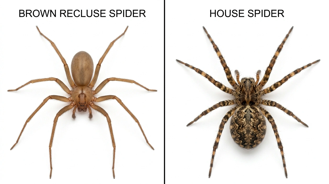 difference between a brown recluse and a house spider