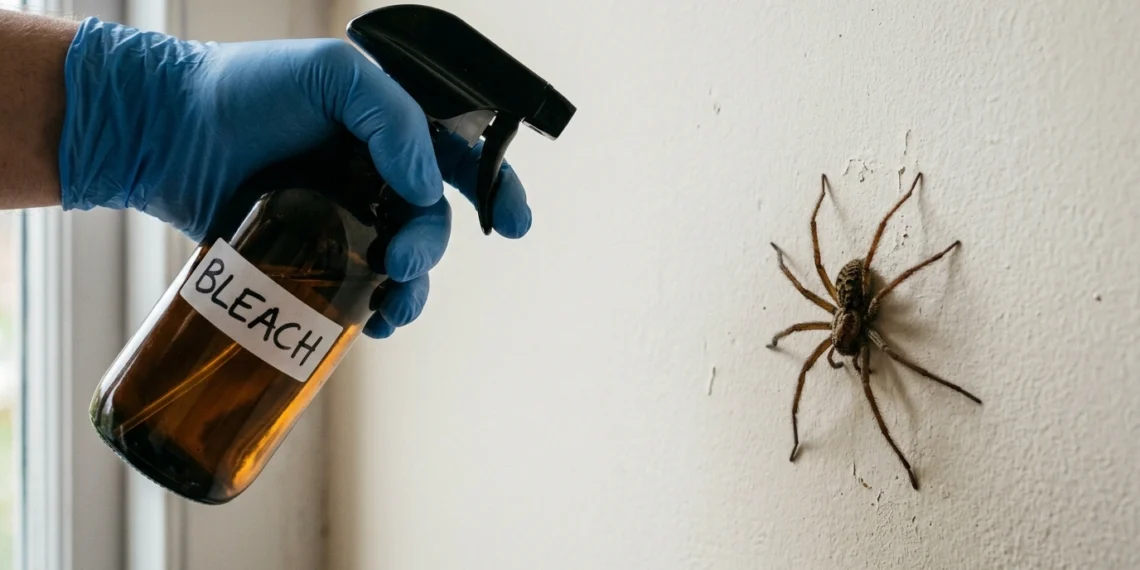 does bleach kill spiders
