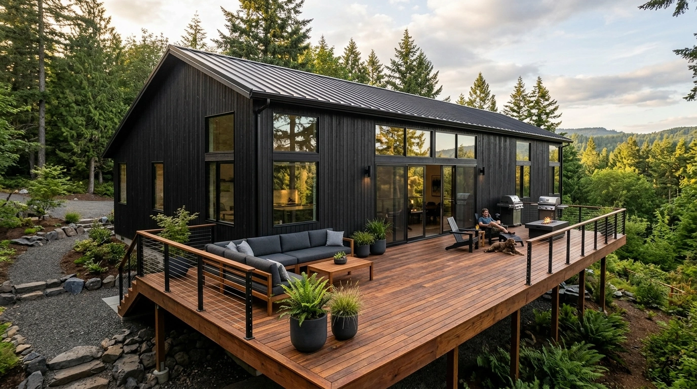 Black House with Ipe Wood Deck