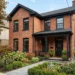 Red Brick House with Black Trim